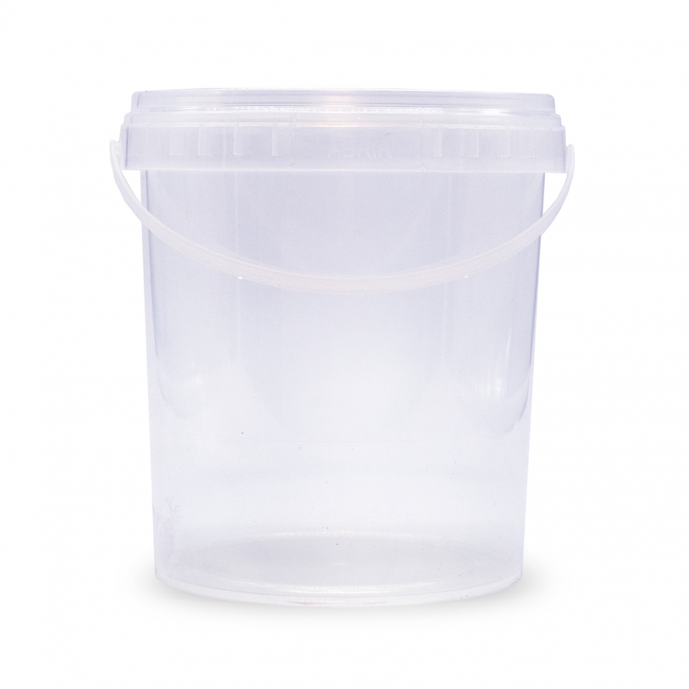 Cubo Plástico Transparente Polinplast Con Tapa - Surtido